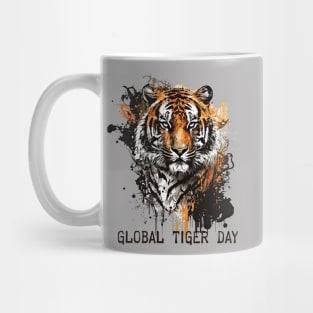 Global Tiger Day, grunge tiger Mug